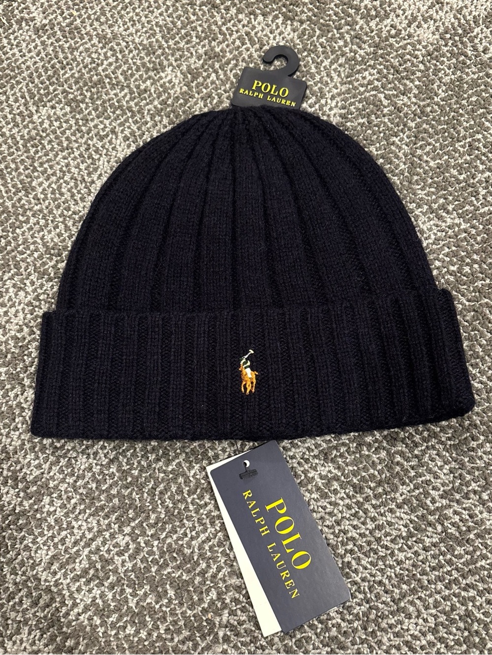 NWT Polo Ralph Lauren Navy Blue Beanie Winter Hat OSFA